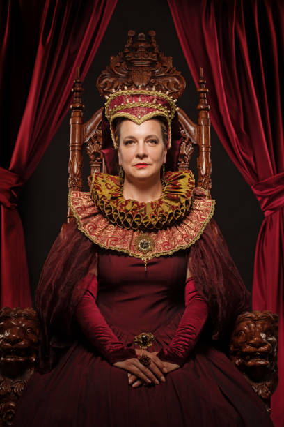 istock Historical Queen character on the throne 1295245228