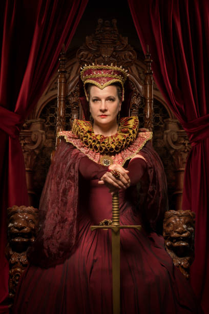 istock Historical Queen character on the throne 1295246195