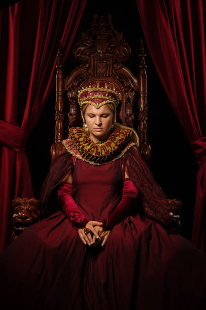 istock Historical Queen character on the throne 1295247288