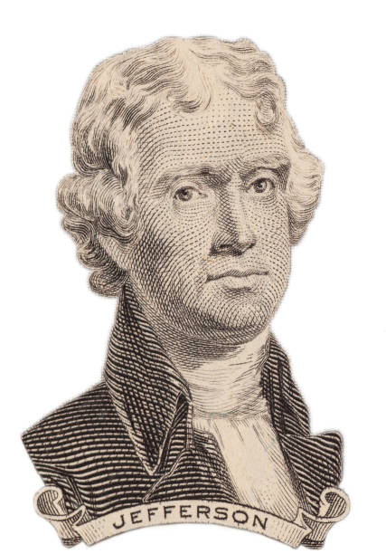 ritratto del presidente degli stati uniti thomas jefferson - thomas jefferson foto e immagini stock