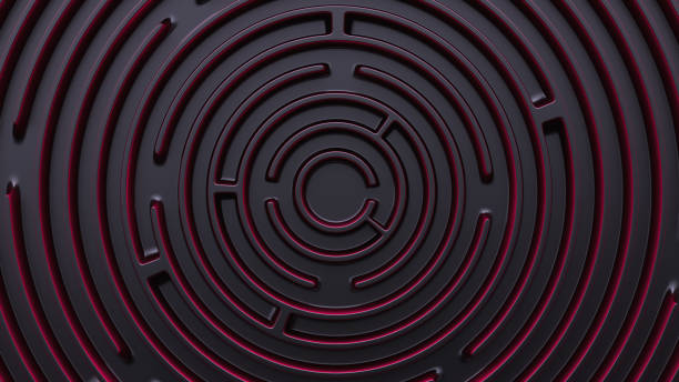 istock Futuristic abstract background. Circular maze style 1295260360