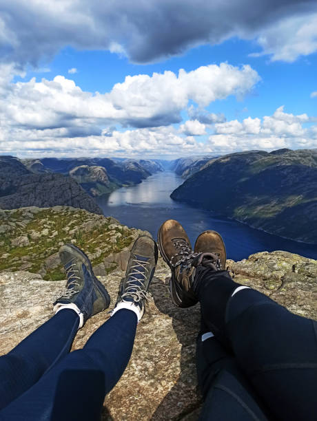 istock Resting your feet after a tough climp 1295273350