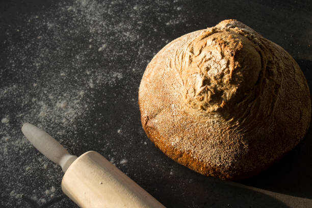 istock Sourdough bread close up photo. 1295274201