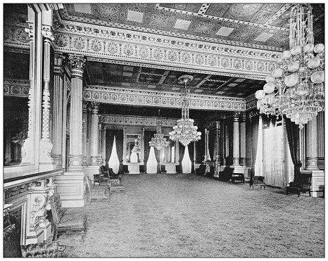 Antique photograph: East Room, White House, Washington DC