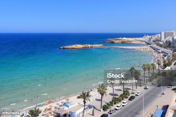 Monastir Panorama Stock Photo - Download Image Now - Tunisia, Beach, People