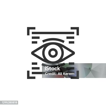 istock Eye Tracking Line Icon 1295280818