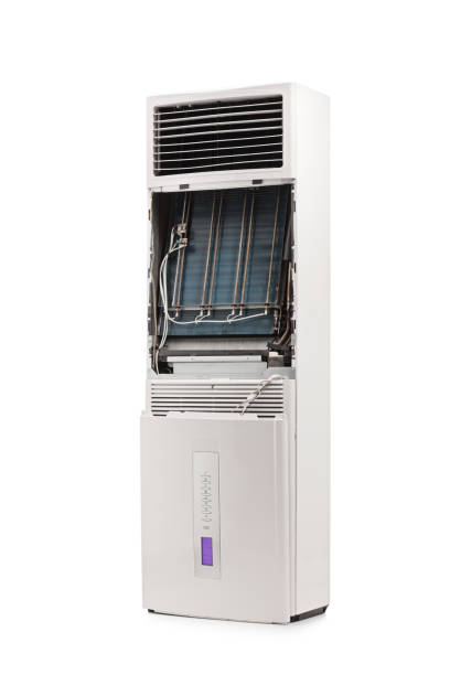 istock Self standing air conditioning unit with cover removed for servicing 1295284209