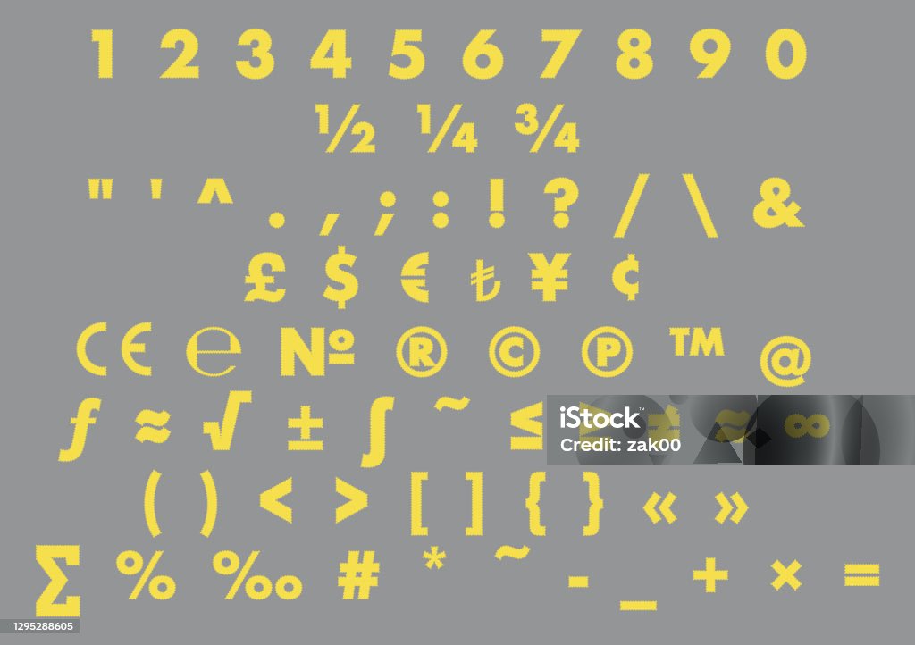 Punctum Numbers Punctuations Numbers And Signs Stock Illustration - Download Image Now ...