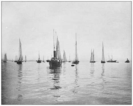 Antique photograph: Sailing in New York Bay
