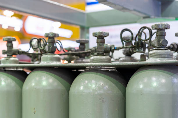 istock seamless bottle group for storage oxygen argon nitrogen gas and other for industrial such as welding cutting manufacturing process etc. 1295294397