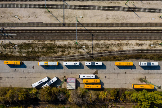 Aerial view railway platform in budapest platform, budapest, railroad, sation, aerial view bus hungary stock pictures, royalty-free photos & images