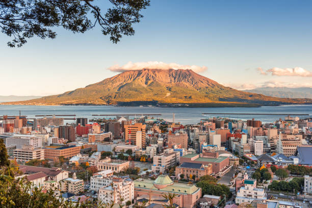 istock Kagoshima, Japan skyline with Sakurajima Volcano 1295297642