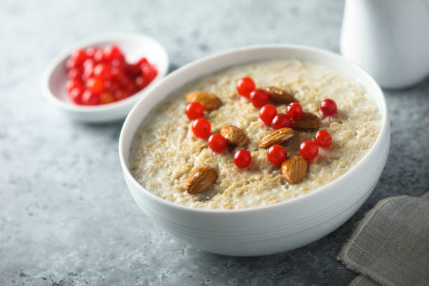 istock Oatmeal porridge with berries 1295297842
