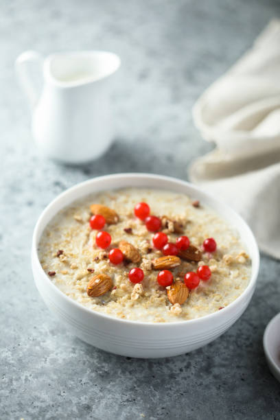 istock Oatmeal porridge with berries 1295297926