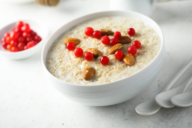istock Oatmeal porridge with berries 1295299534
