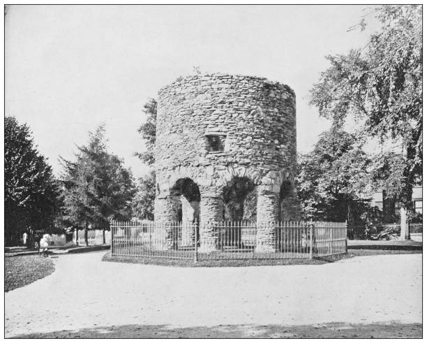 istock Antique photograph: Norse Tower in Newport, Rhode Island 1295305717