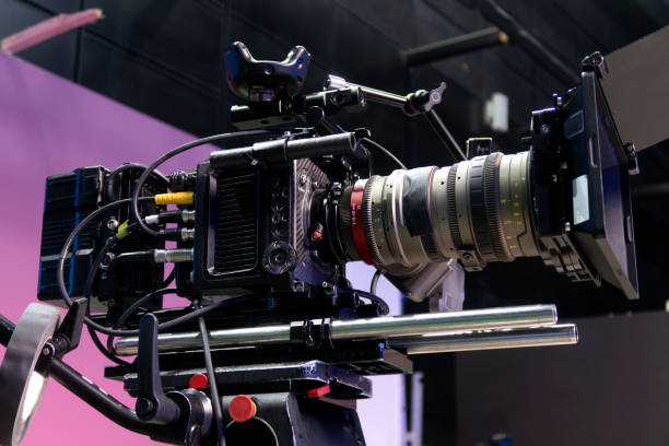 istock Digital TV camera in the film studio 1295306309