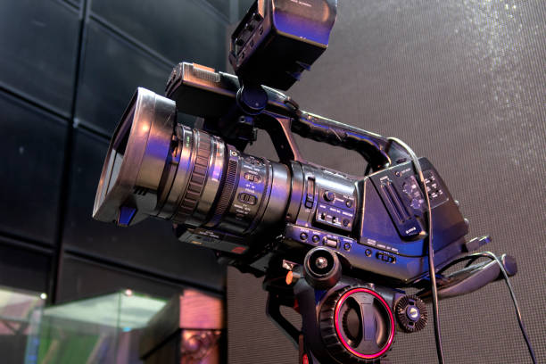 istock Digital TV camera in the film studio 1295306384