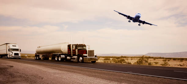 istock Truck and Airplane, Route 66, California. 1295307607