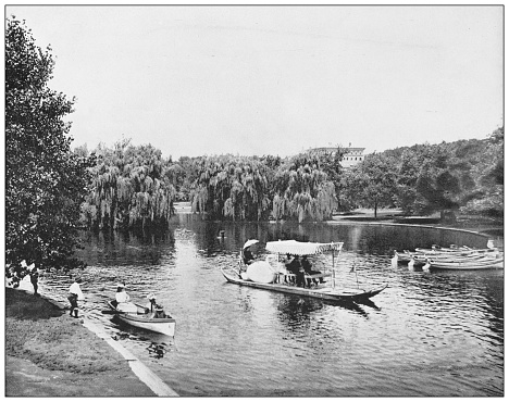 Antique photograph: Public Park, Boston, Massachusetts