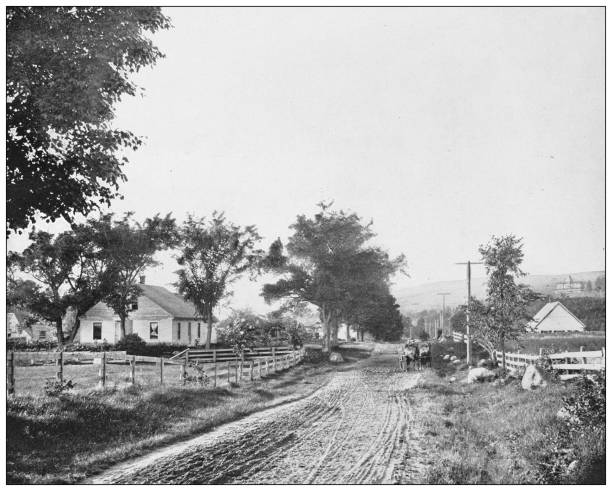 istock Antique photograph: Echo Lake road, White Mountains, New Hampshire 1295308443