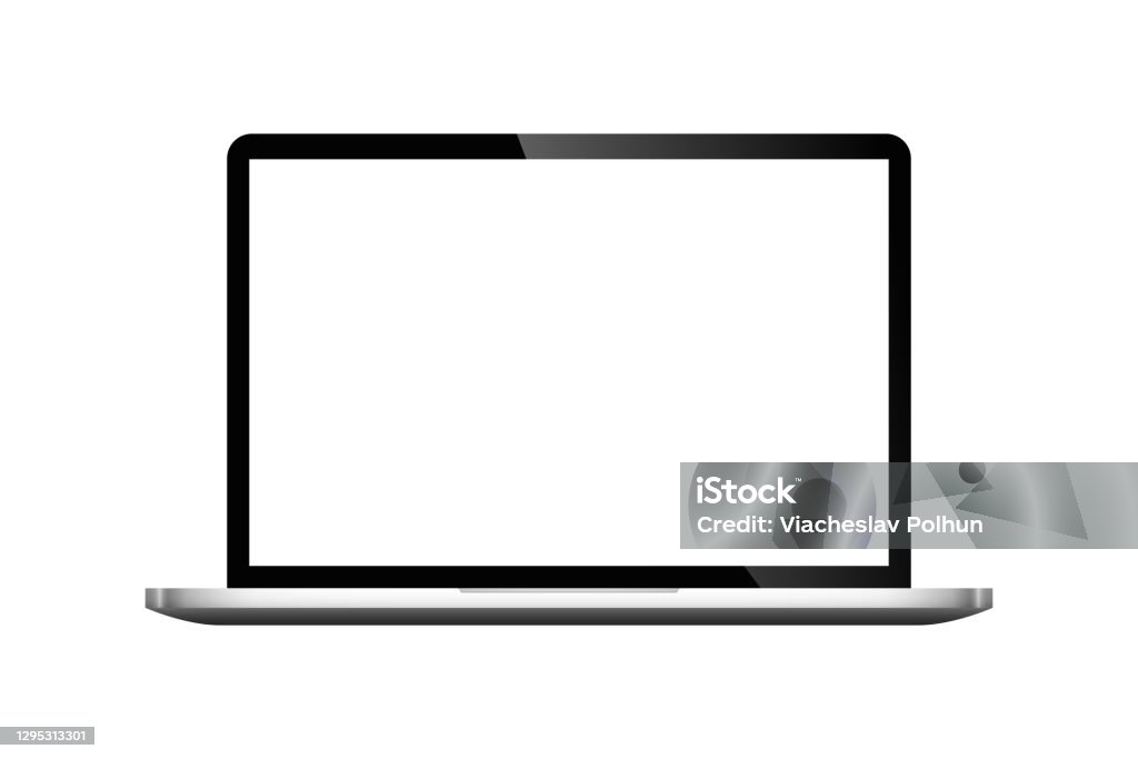 Computer Black Vector Realistic Black And Silver Laptop Vector Illustration Stock ...