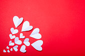 White paper hearts