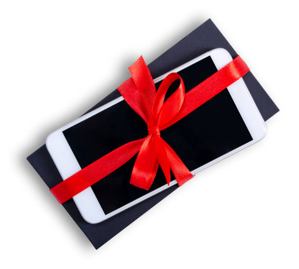 istock gift box with red ribbon smartphone mobile phone 1295314726
