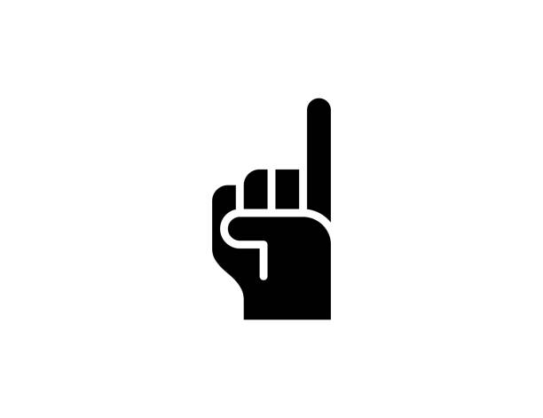 ilustrações de stock, clip art, desenhos animados e ícones de index finger pointing up vector icon. isolated finger pointing direction hand gesture flat emoji symbol - vector - finger raised