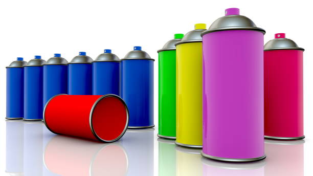 istock Colorful spray cans on white 1295318256