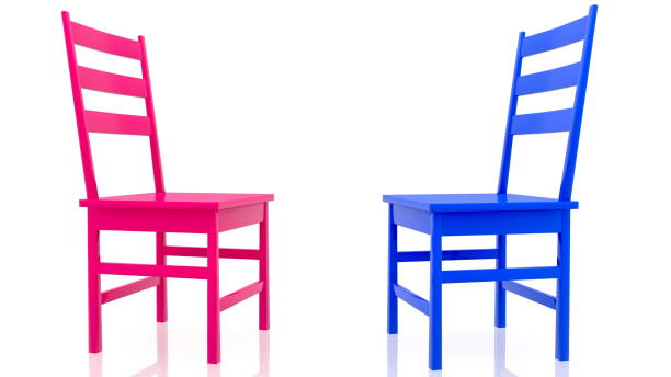 istock Concept of two colorful chairs 1295318327