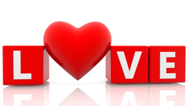 istock Red heart between cubes with love concept 1295318443