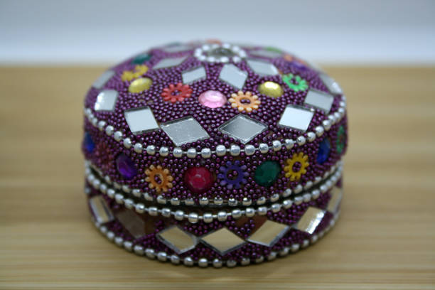 istock Jewelry box decorated with beads. 1295325985