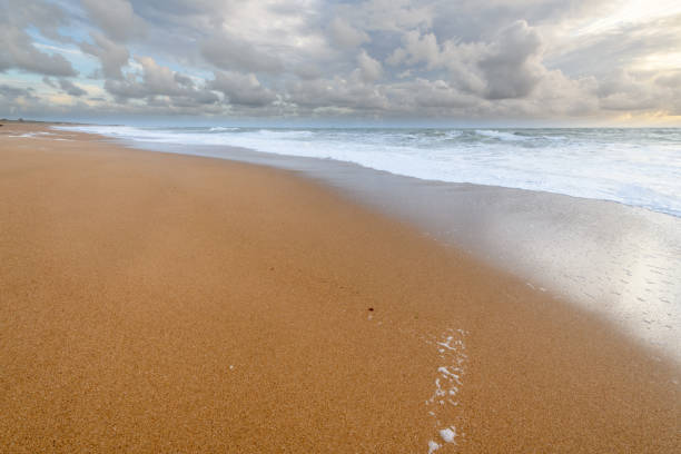 Seascape of New Haven beach park in Connecticut
