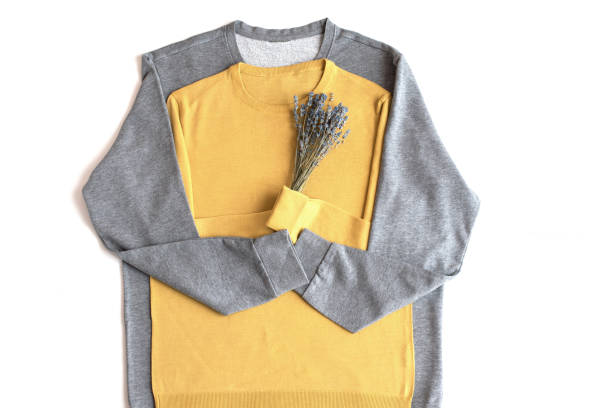 istock Concept for love and romance. Yellow and gray sweaters 1295329409