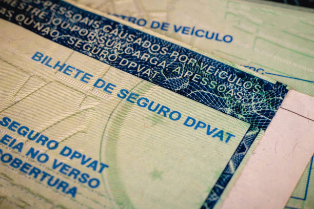 In this photo illustration the DPVAT (Compulsory Personal Damage Insurance Caused by Land Motor Vehicles) insurance ticket