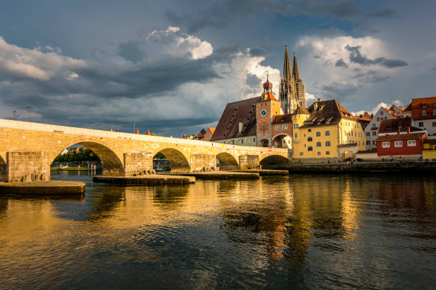 istock dramatic sky over Regensburg old town 1295338869