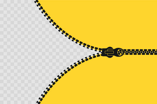 ilustrações de stock, clip art, desenhos animados e ícones de zipper banner template. open zipper. empty poster for your design. vector illustration. - fecho aberto