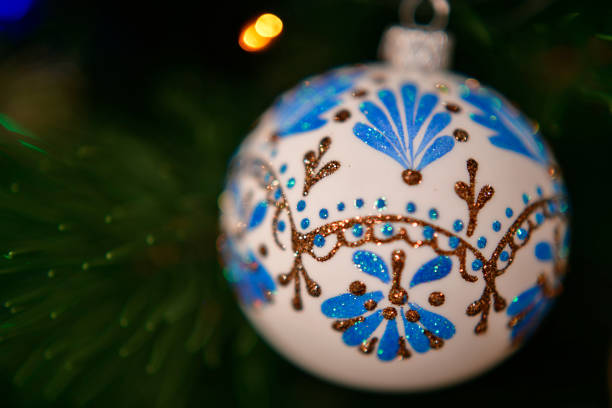Beautiful Christmas toys on the New Year tree.