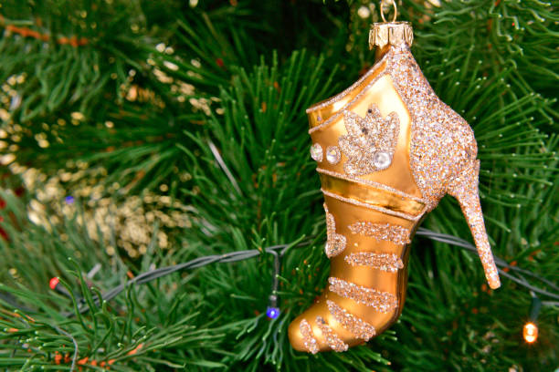 Beautiful Christmas toys on the New Year tree.