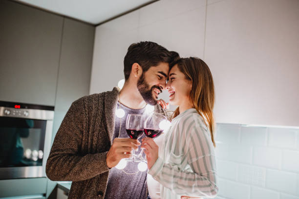 istock Romantic night at home for a young couple 1295375019
