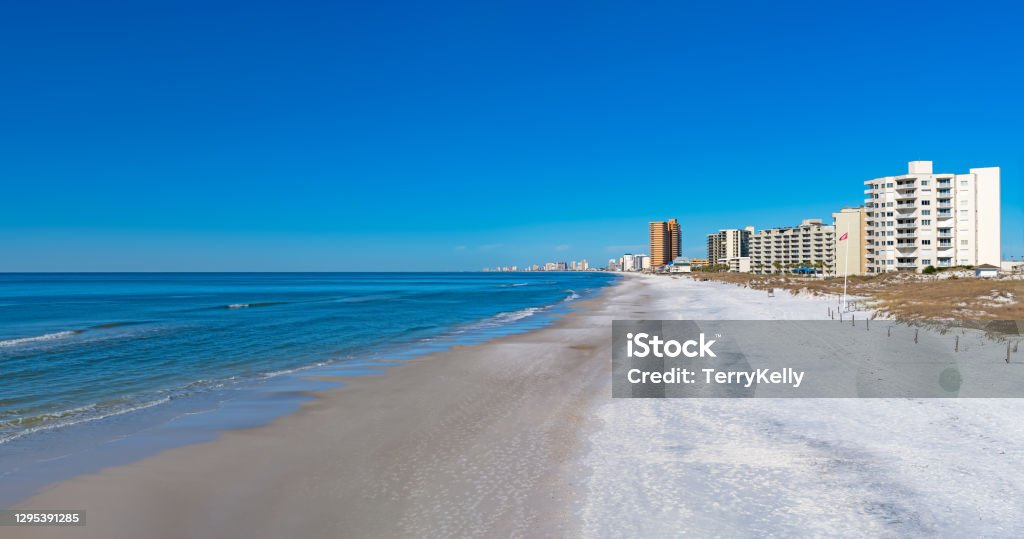 Panama City Beach 27 miles of Panama City Beach Florida on a bright winters day Panama City Beach Stock Photo