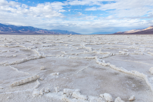 The beautiful Badwater Basin Salt Flats, the lowest point in the United States