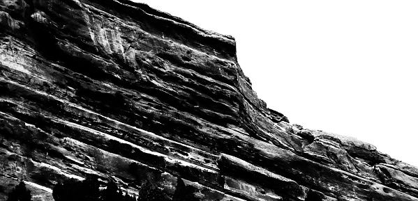 Black and White Digital Illustration Rock Layers