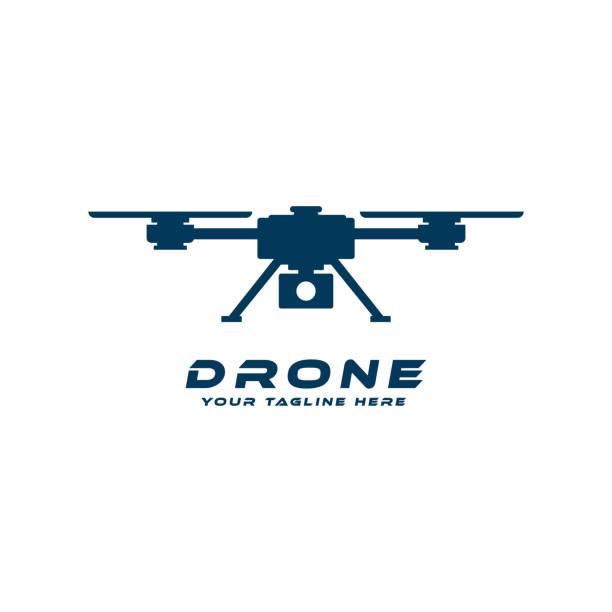 Drone silhouette vector design Drone silhouette vector design, drone logo isolated on white background drone symbols stock illustrations