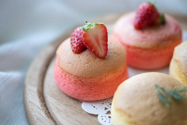 Mini Japanese Cheese Cake Strawberries.