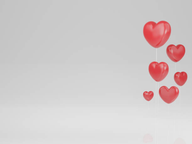 istock Valentine's Day concept, red hearts on white background. 3D rendering. 1295413700