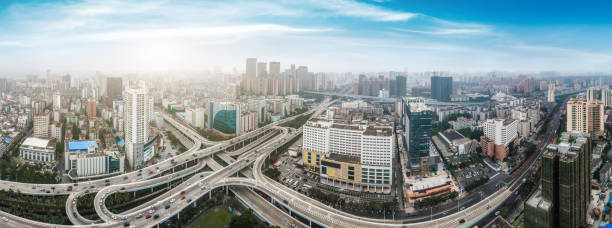 Aerial view of Haikou Binhai Overpass Highway