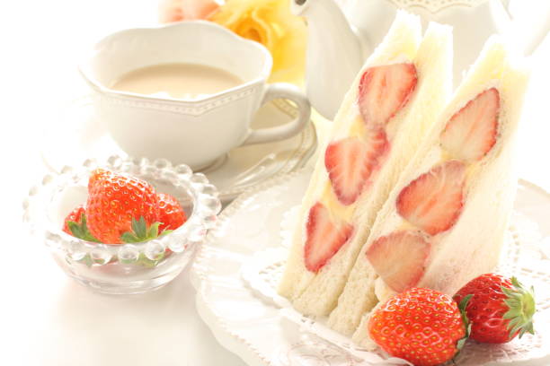 istock Japanese spring food, strawberry and cream sandwich 1295428532