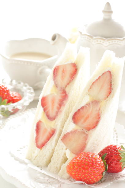 istock Japanese spring food, strawberry and cream sandwich 1295428537